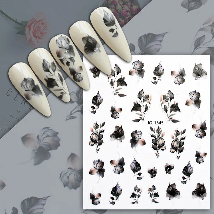 Succulent Plants 3D Nail Sticker - Spring Floral DIY Decoration