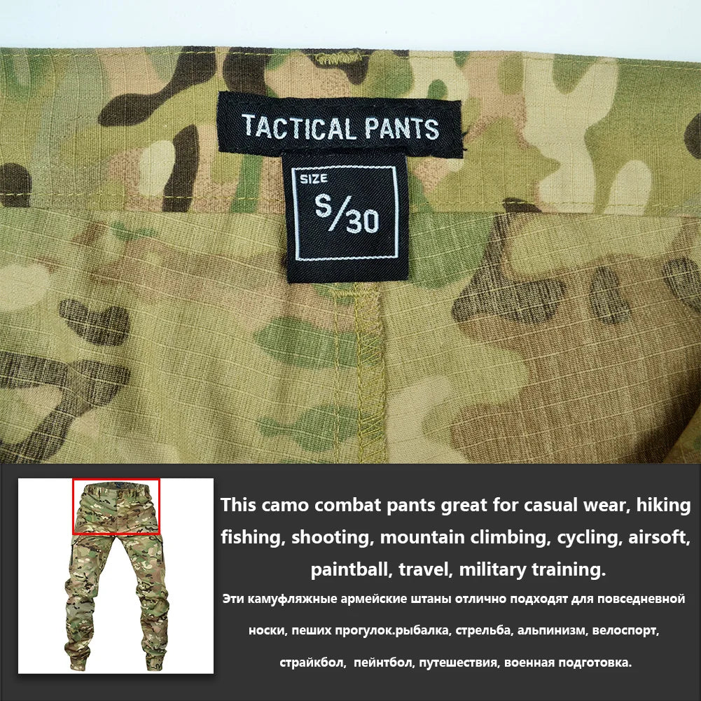 Mege Tactical Camouflage Cargo Joggers - Ripstop Outdoor Hiking Pants