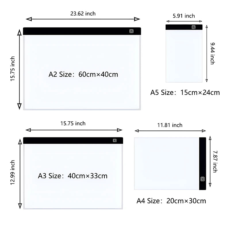 Dimmable LED Drawing Pad: Creative Educational Art Toy for Kids (A3/A4/A5 Sizes)