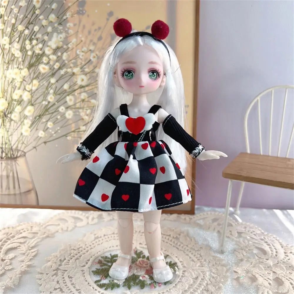23cm BJD Doll with 3D Eyes and Movable Joints, DIY Dress-Up Doll with Clothes, Birthday Gift for Girls