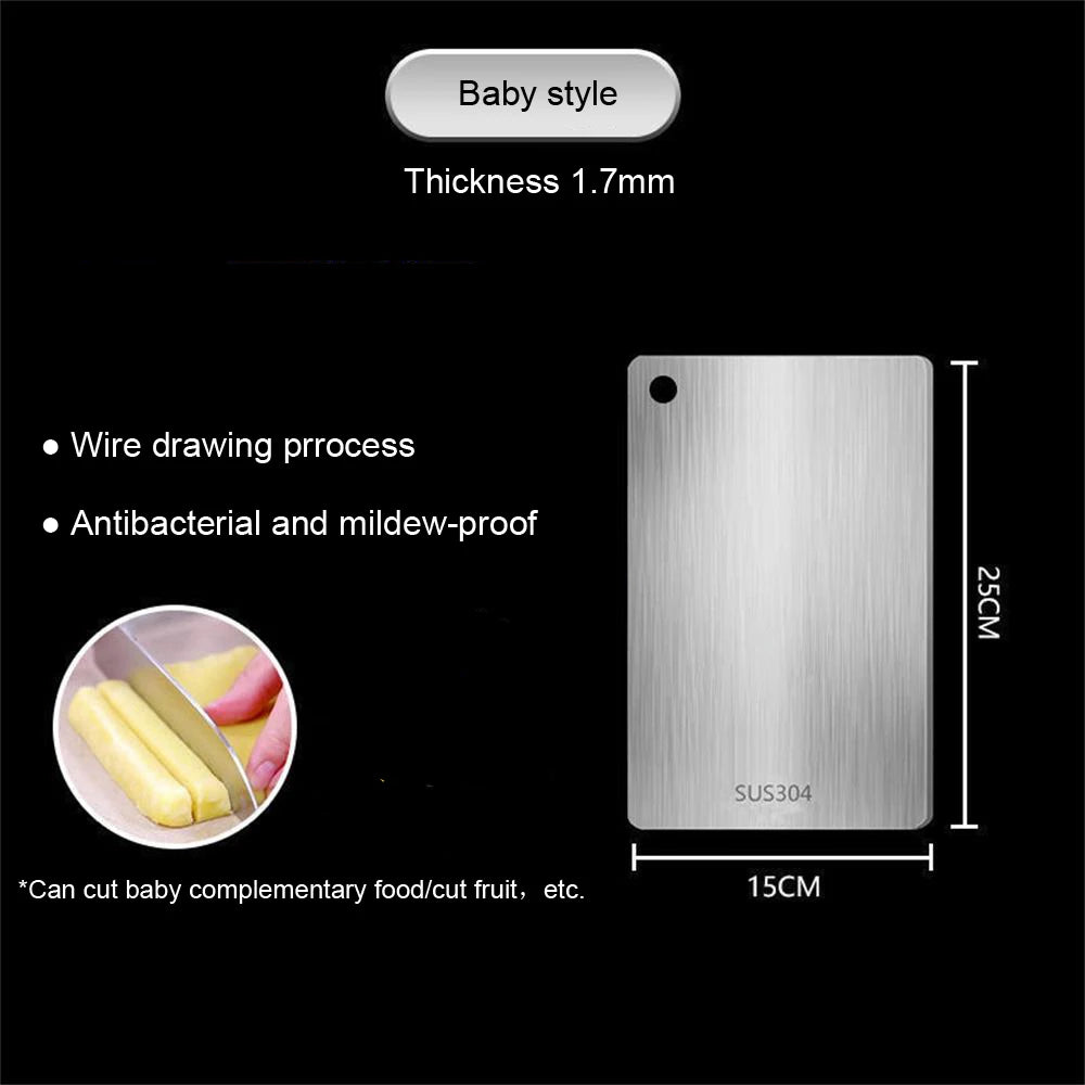 316 Stainless Steel Panel and Chopping Board: Thickened Double-Sided Cutting Board for Kitchen – Ideal for Dough Kneading