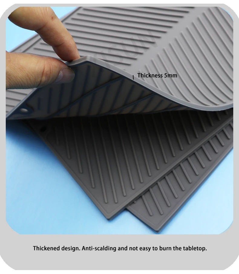 Silicone Draining Board Mat: Eco-Friendly Folding Dish Drying Mat, Large Drain Pad, and Heat-Resistant Drainer for Pots