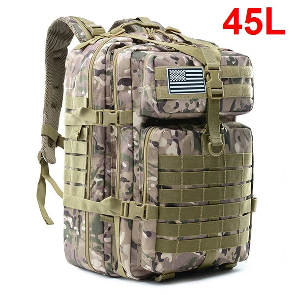 Reliable 30/45L Tactical Backpack for Travel, Hiking, and Outdoor Survival