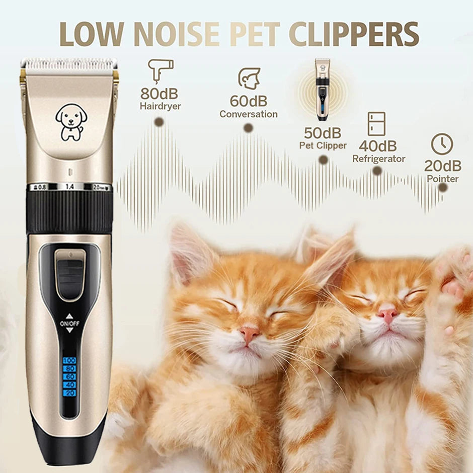 Professional Dog Hair Clipper: All-Metal Rechargeable Pet Trimmer for Quiet Grooming