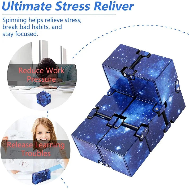 Infinity Cube Fidget Toy: Flip Puzzle for Anxiety &amp; Focus Relief in Kids