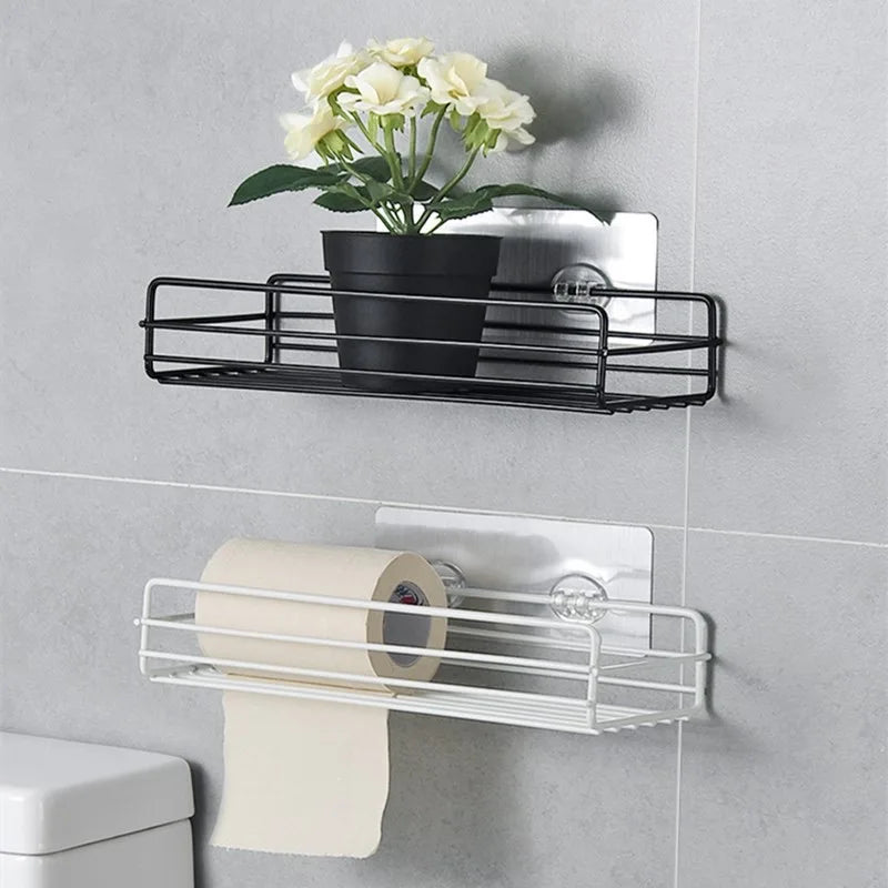 Wall-Mounted Corner Storage Shelf: Stylish Bathroom Organizer for Space-Saving Solutions