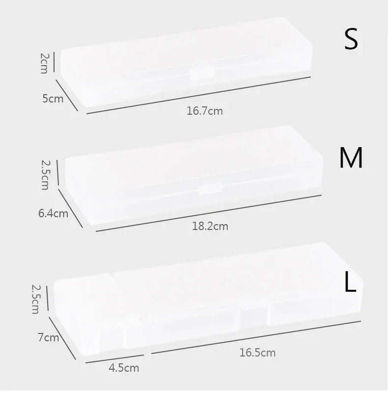 Matte Transparent Pencil Cases - Frosted Plastic Box for School and Office Supplies