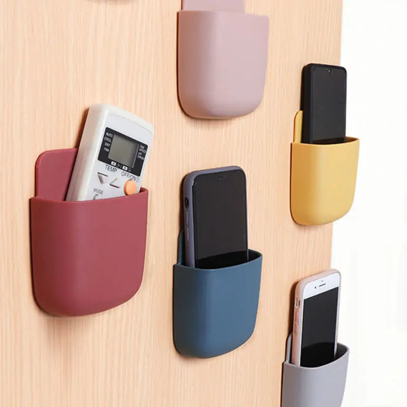 Wall-Mounted Storage Rack: Mobile Phone and Remote Control Organizer for Bathroom