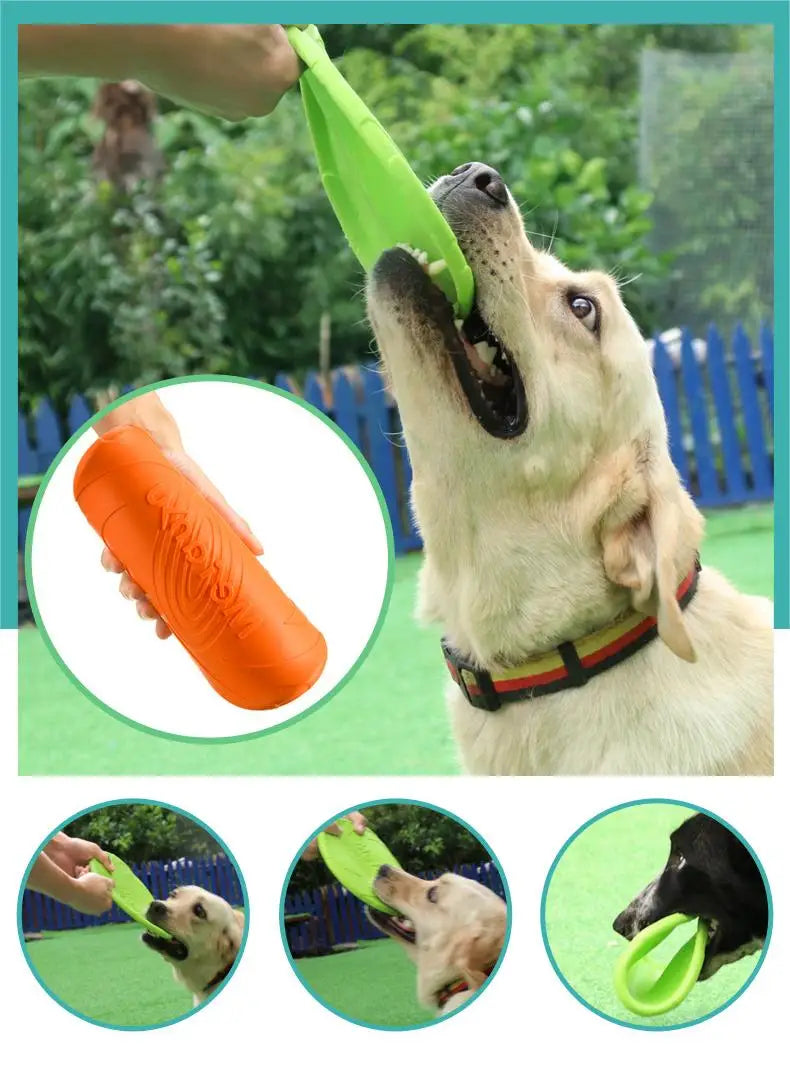 OUZEY Bite-Resistant Flying Disc – Durable Dog Toy for Outdoor Training &amp; Play