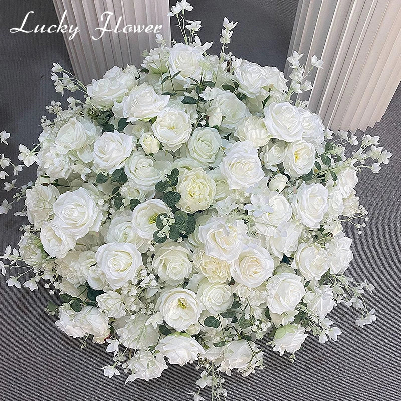 Customized White Silk Hydrangea Flower Ball: Wedding Table Centerpiece Decoration