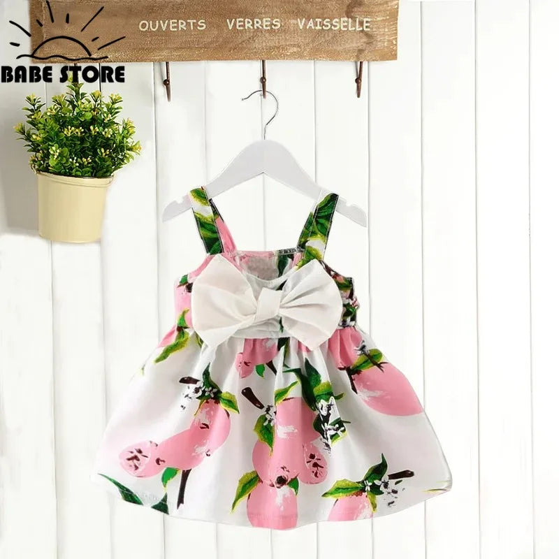 Newborn Princess Dress with Big Bow – Cute Summer Baby Girl Outfit