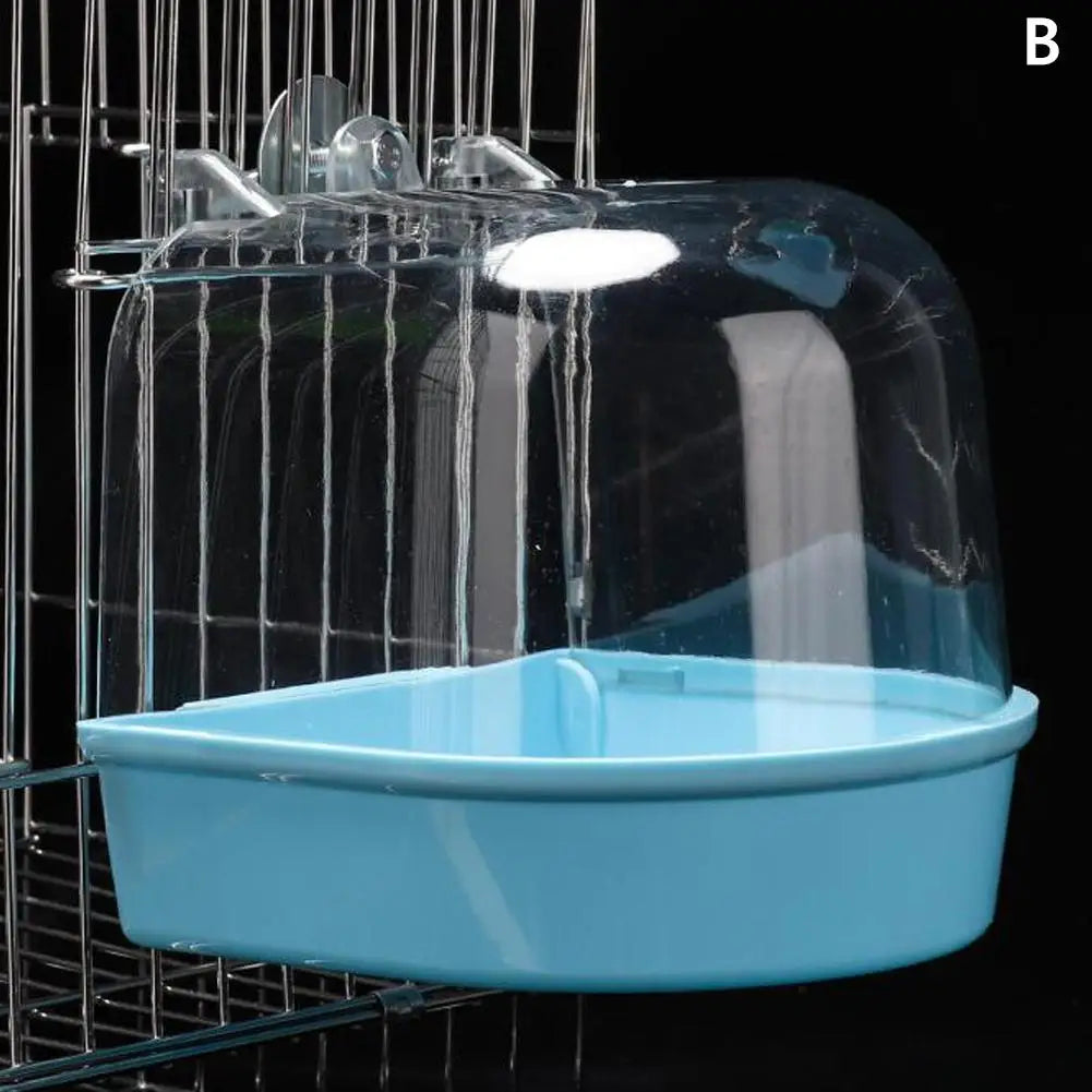 Hanging Bird Bath Box – Shower Accessory for Caged Parakeets &amp; Parrots