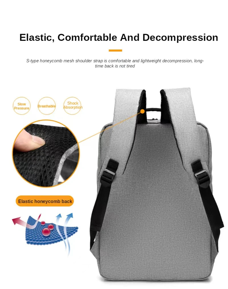 Multifunctional Laptop Backpack - Large Capacity, Waterproof Oxford Bag with USB Charging for Men