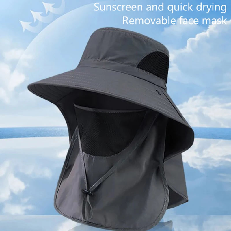 UV Protection Sun Hat with Neck Flap – Outdoor Fishing &amp; Hiking Cap for Men &amp; Women