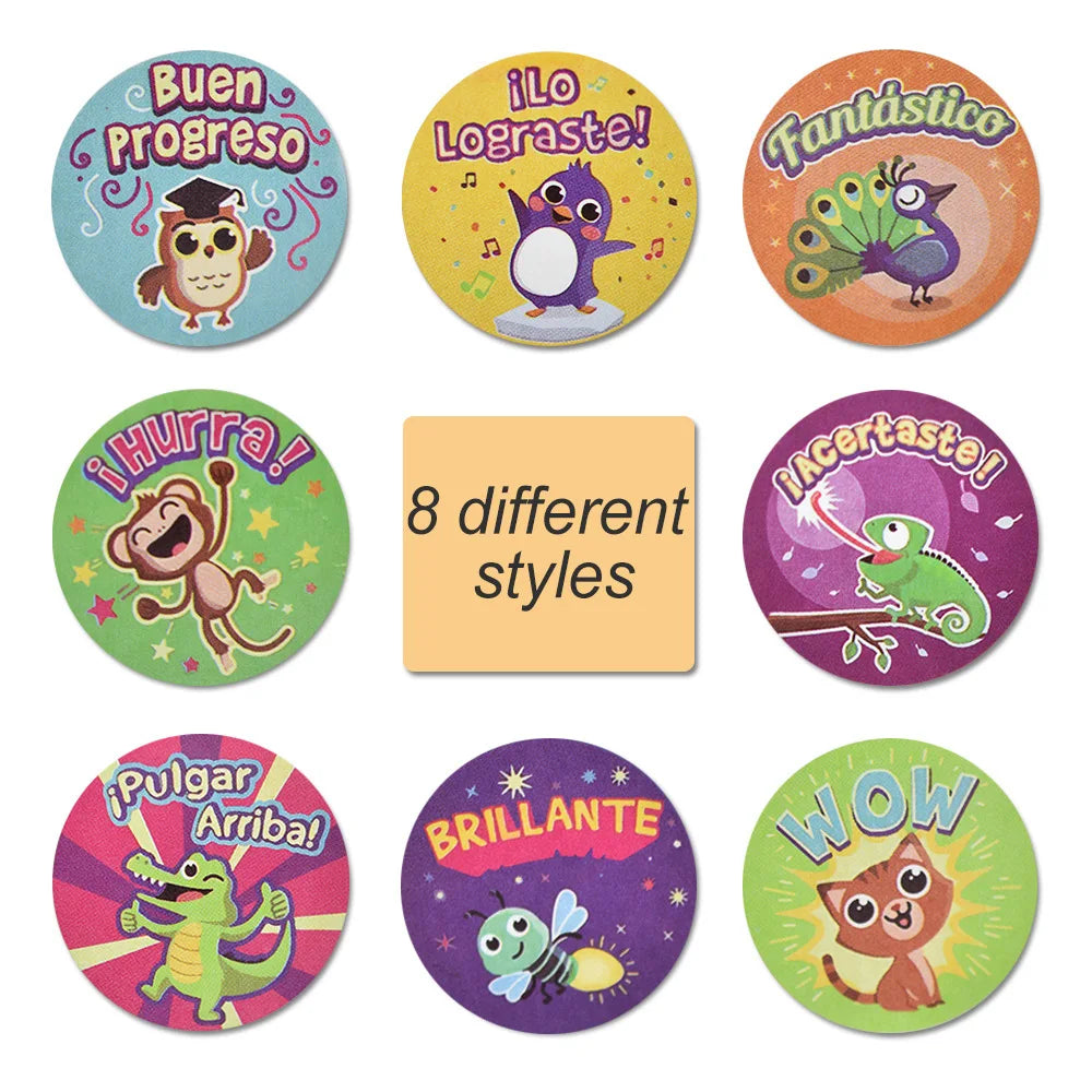 50-500pcs Animal Cartoon Stickers for Kids - Reward Stickers for Teachers