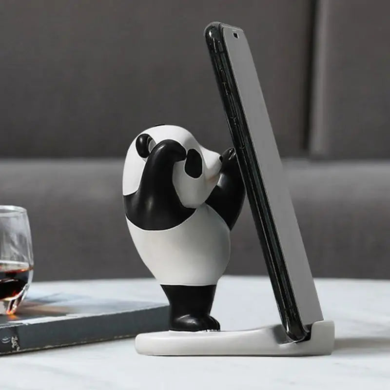 Panda Figurines: Universal Mobile Phone Stand Holder and Desk Decor