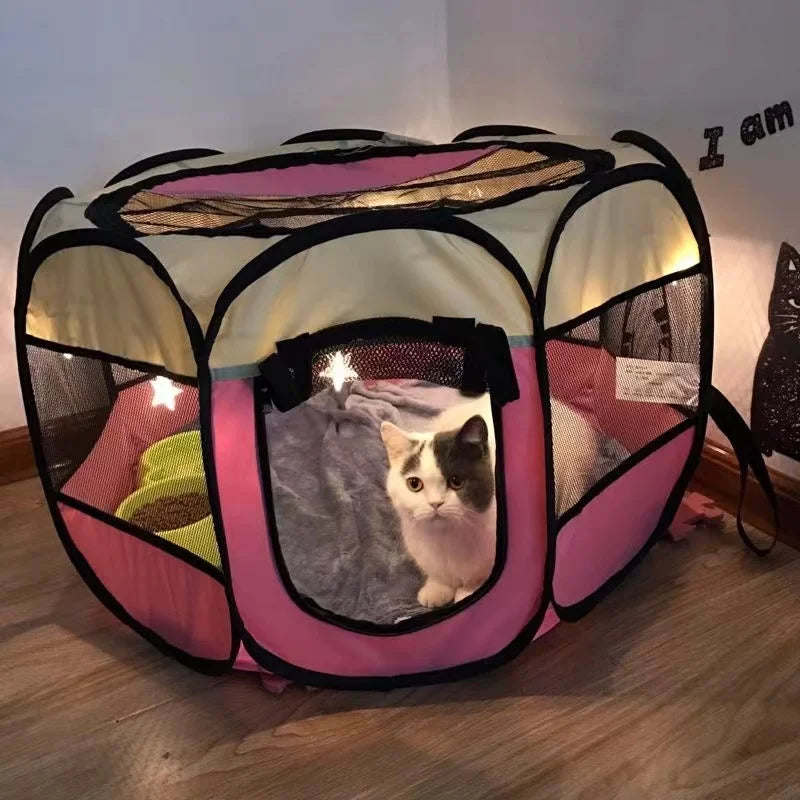 Portable Foldable Cat Tent: Easy-Setup Outdoor Travel House for Cats and Small Dogs