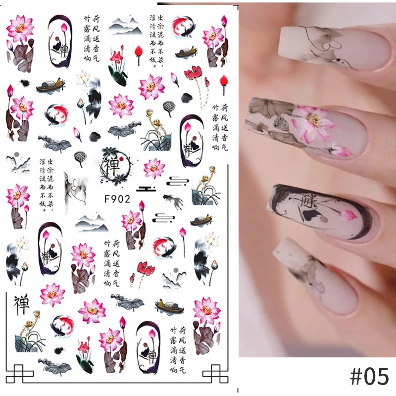 Succulent Plants 3D Nail Sticker - Spring Floral DIY Decoration