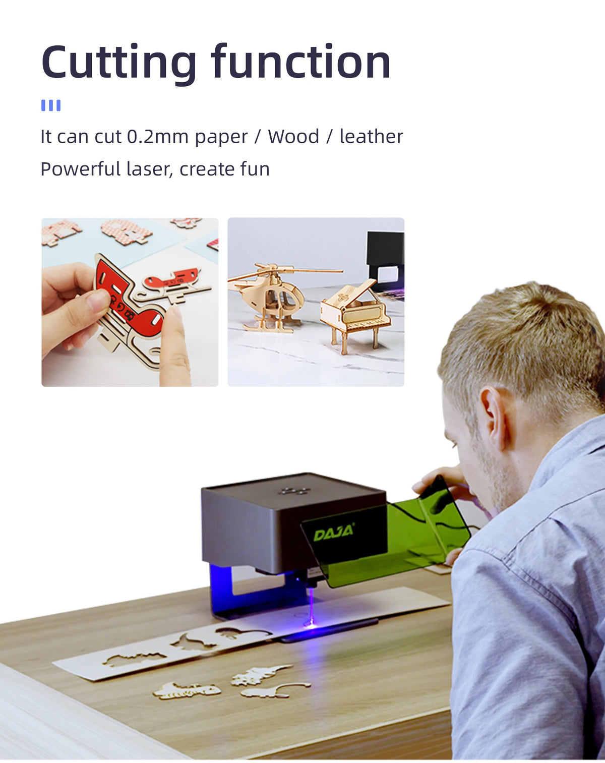 DJ6 Mini Portable Laser Engraver – DIY Bluetooth CNC for Wood, Leather, &amp; Plastic