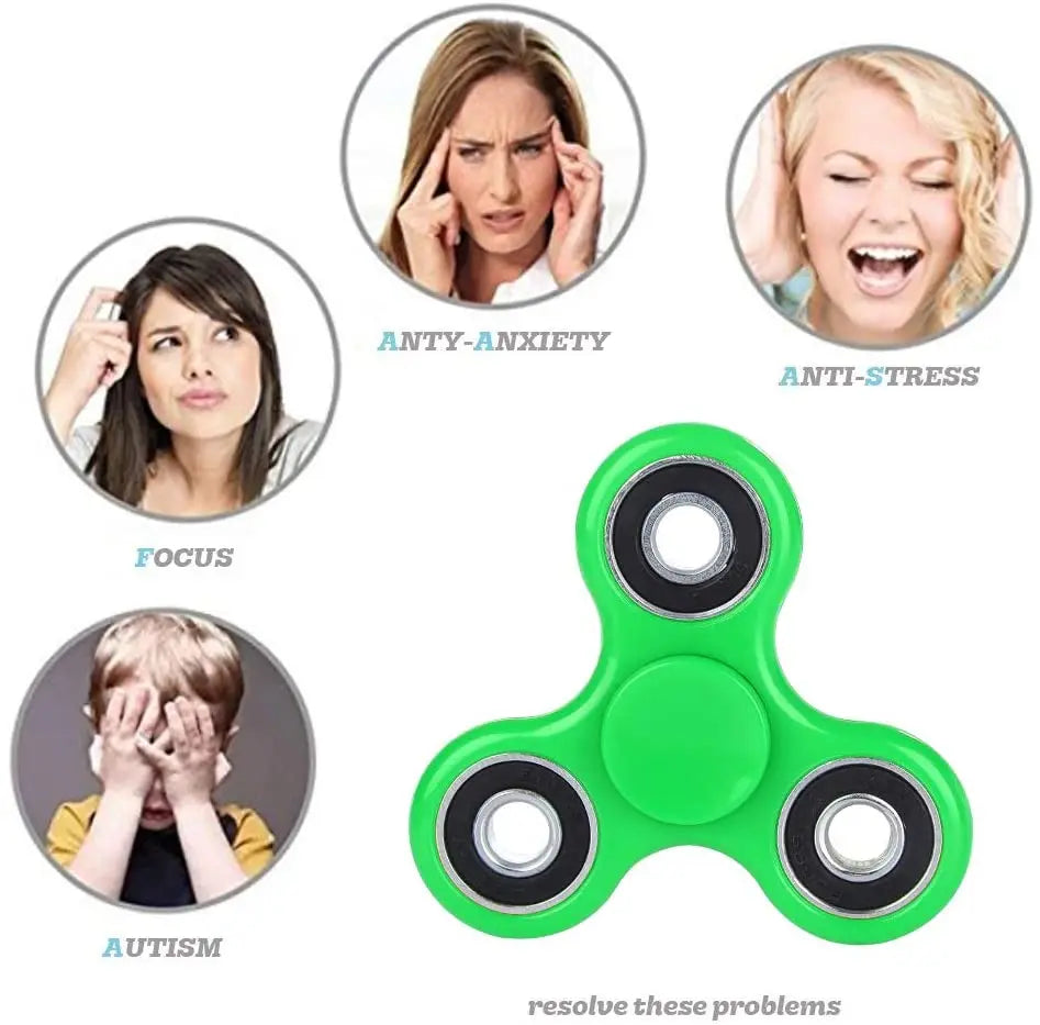 ABS Fidget Spinner EDC Toy – Tri-Spinner for Autism and ADHD, High-Quality Anti-Stress Spinner for Adults and Kids