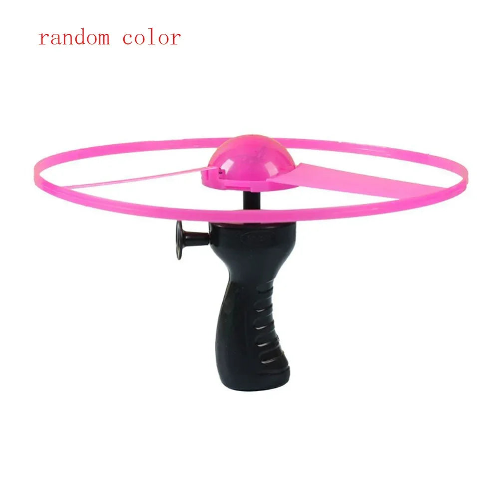 Kids Luminous Flying Disc Propeller Toys LED Lighting Pull String Flying UFO Toy Spinning Top Outdoor Game Sports Toy Gift