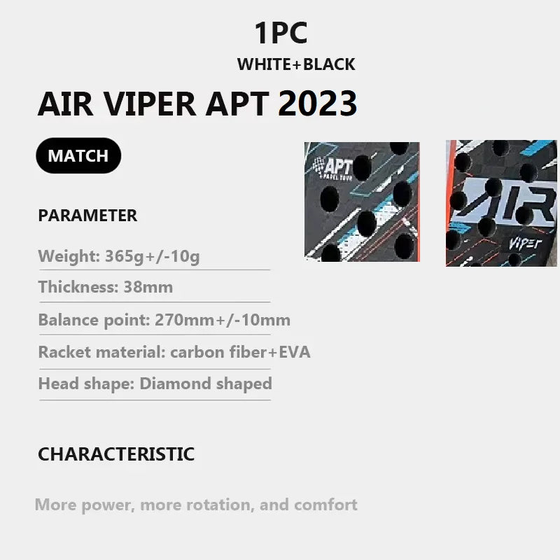 Professional-Grade Padel Tennis Racket | Lightweight Carbon Fiber Frame with Soft EVA Face