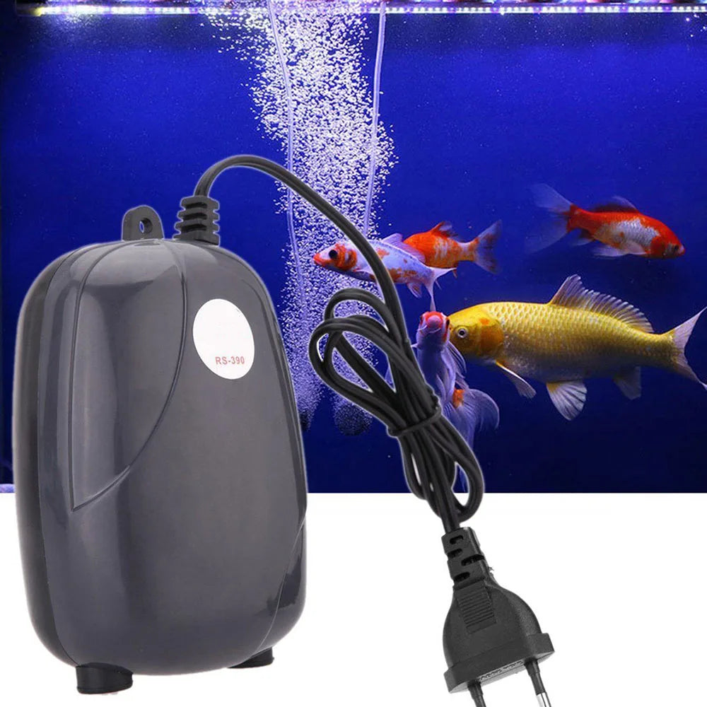 Mini Aquarium Air Pump: 220V Compressor with Single/Double Outlet and Check Valve