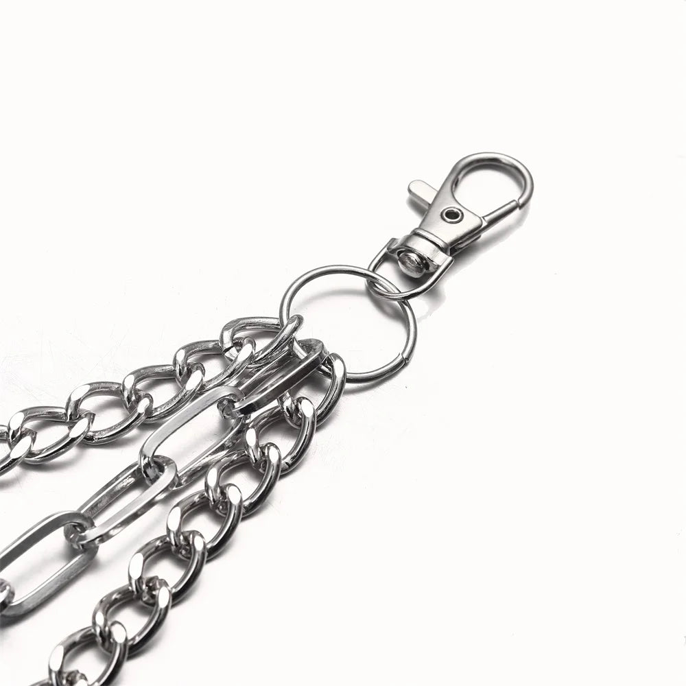 Layered Pants Chain – Spiked Pocket Chain for Men and Women, Punk Rock Goth Accessories