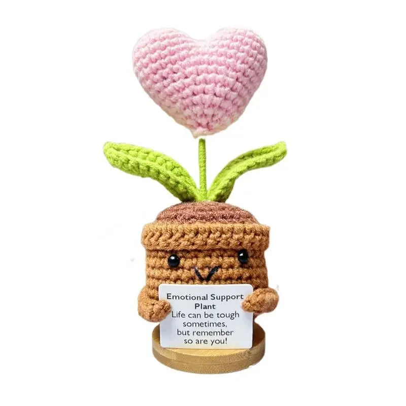 Hand-Woven Heart &amp; Flower Doll – Positive Energy Pocket Hug with Inspirational Card for Home Decor &amp; Gifts