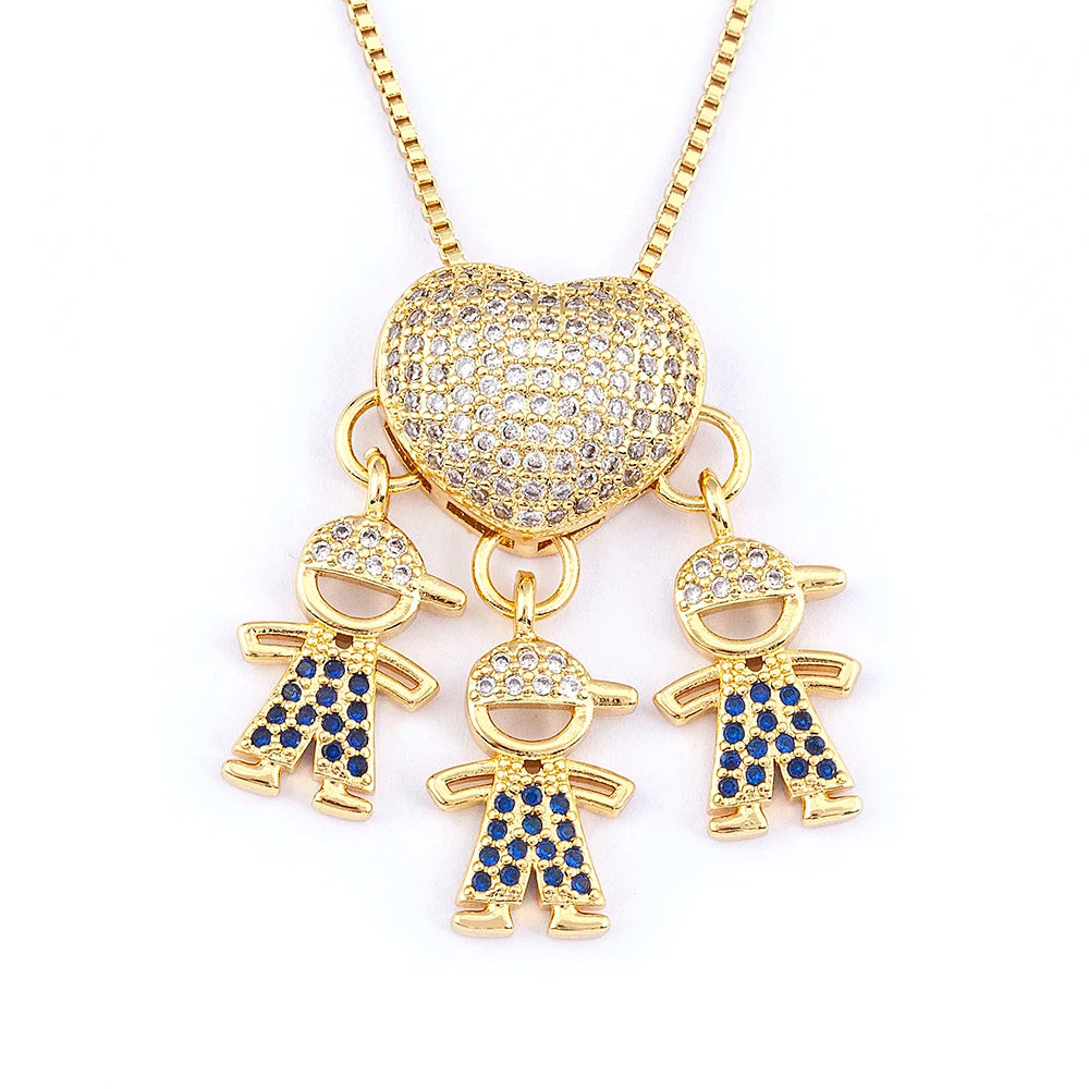 Nidin Luxury Crystal Zircon Heart Pendant Necklace for Girls and Boys, Romantic Inlaid Design Fashion