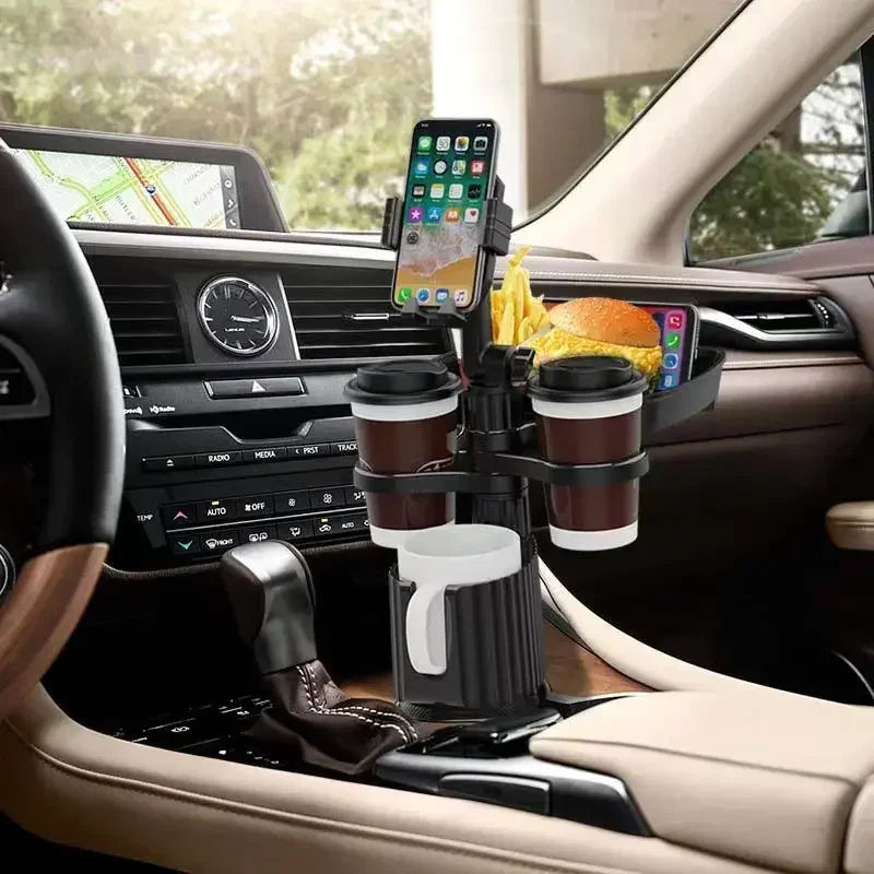 Rotatable Car Tray &amp; Storage Rack | Multi-Functional Cup &amp; Phone Holder