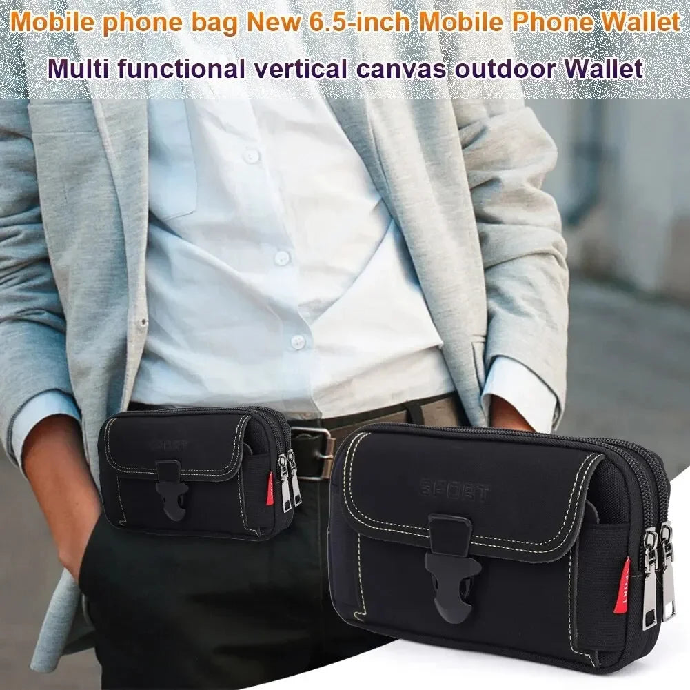 Unisex Tactical Belt Pouch - Mobile Phone Holster &amp; Card Holder Waist Bag