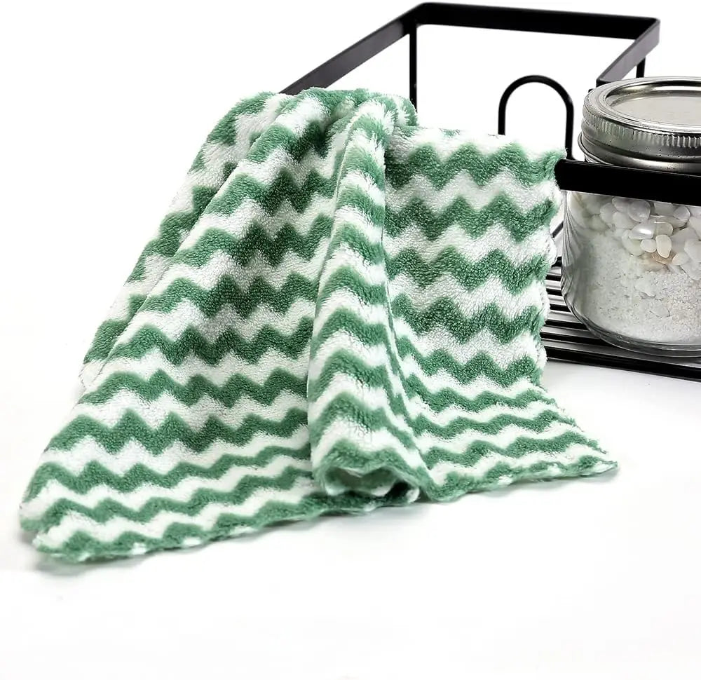 Double-Sided Fleece Dishcloths: Super Absorbent Cleaning Cloths and Scouring Pads for Kitchen Washing, Dish Rags, and Glass Windows