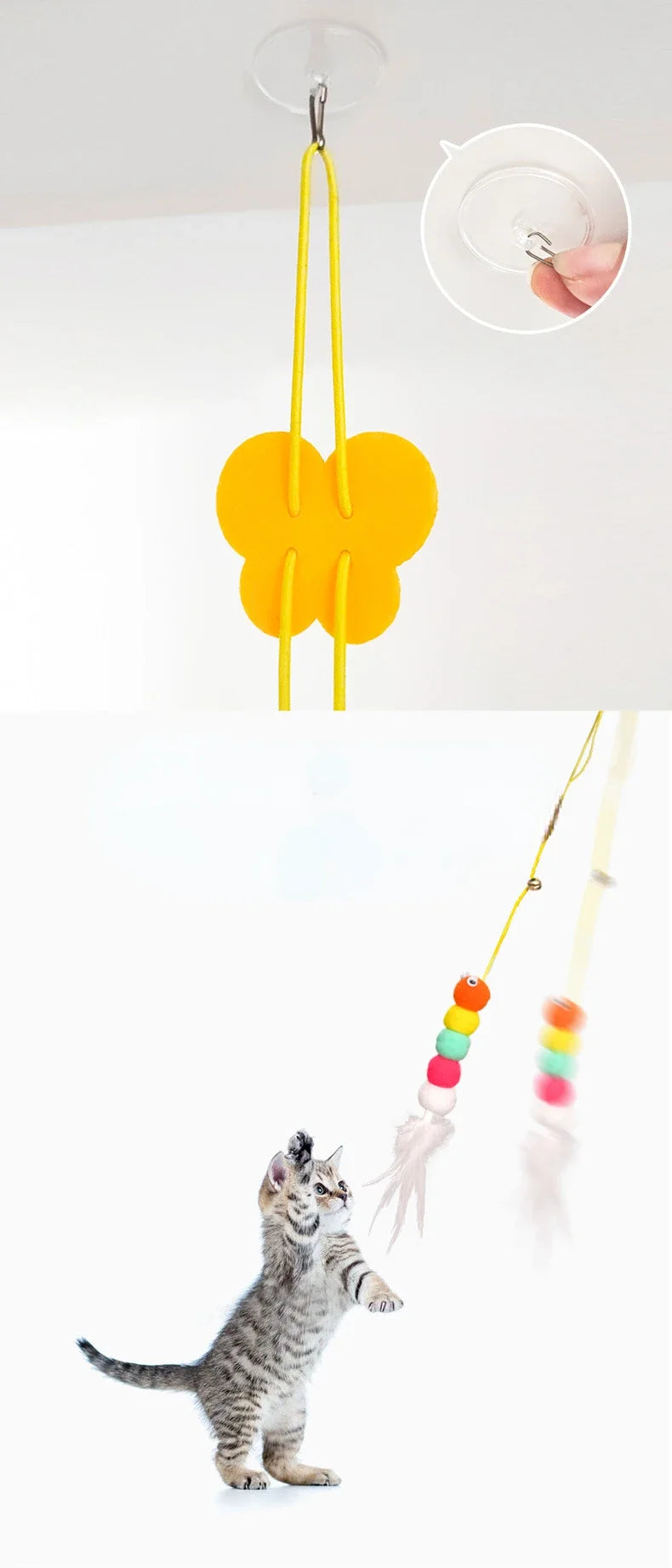 Interactive Hanging Cat Toy: Funny Teaser Wand for Kittens and Engaging Playtime