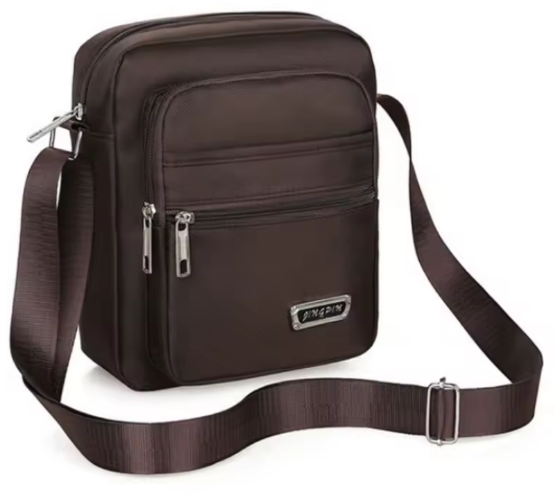 Men's Waterproof Shoulder Bag - Large Capacity Multi-Layer Crossbody Handbag for Business & Leisure