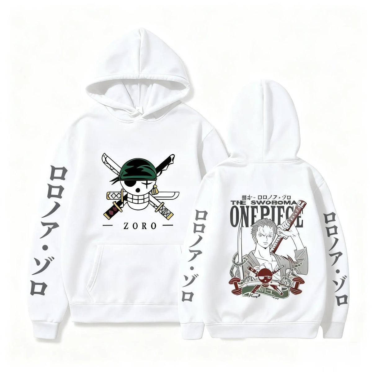 One Piece Zoro Anime Hoodie for Men and Women, Oversized Harajuku Y2K Pullover Sweatshirt, Casual Sports Hoodie