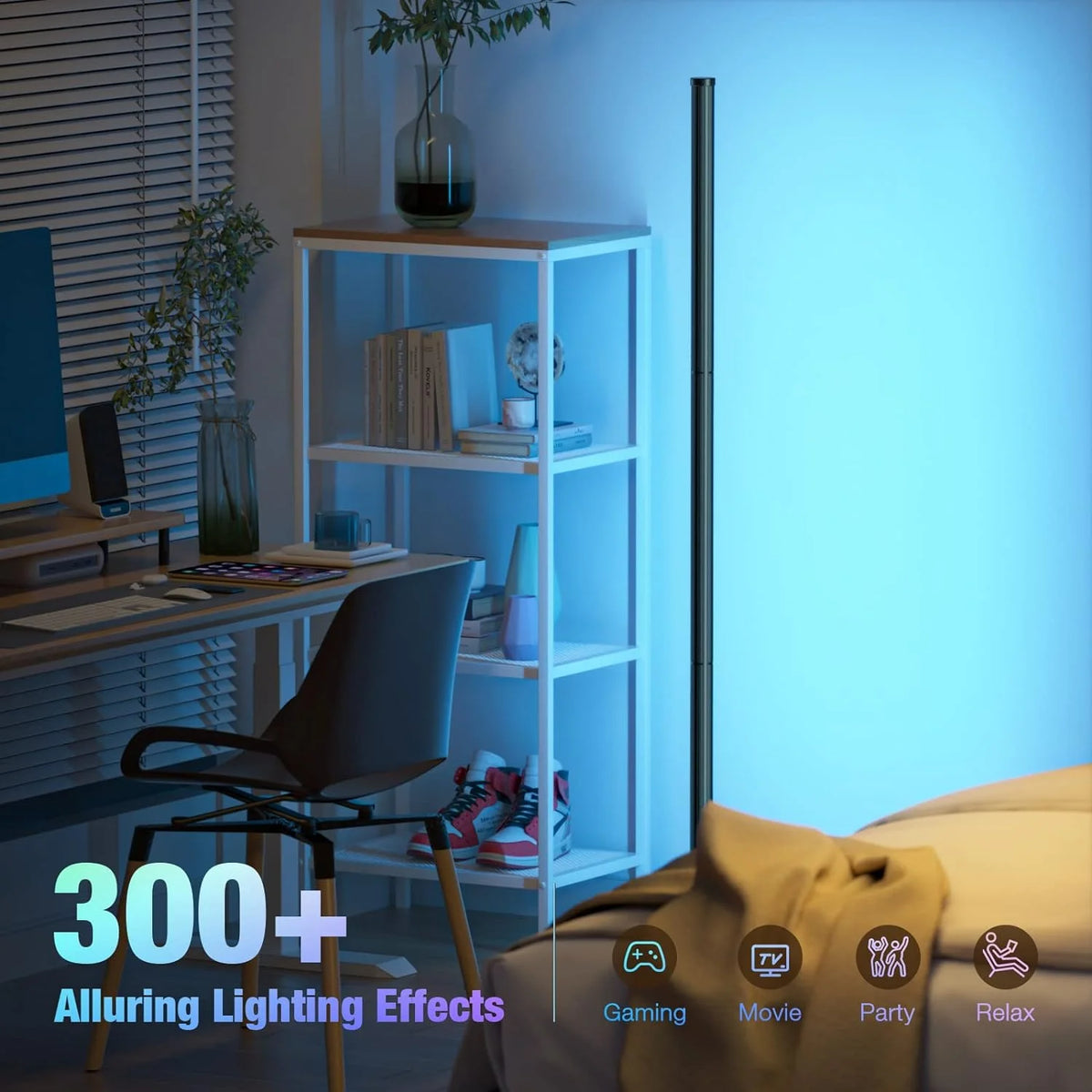 Smart RGB Floor Lamp with Music Sync – 16 Million Colors, APP &amp; Remote Control