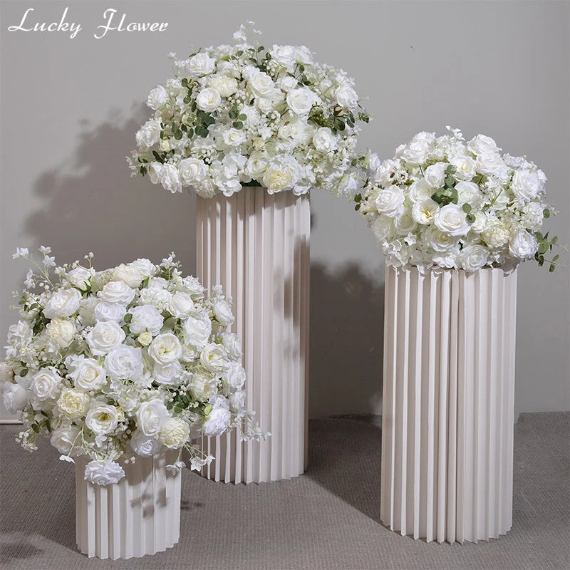 Customized White Silk Hydrangea Flower Ball: Wedding Table Centerpiece Decoration