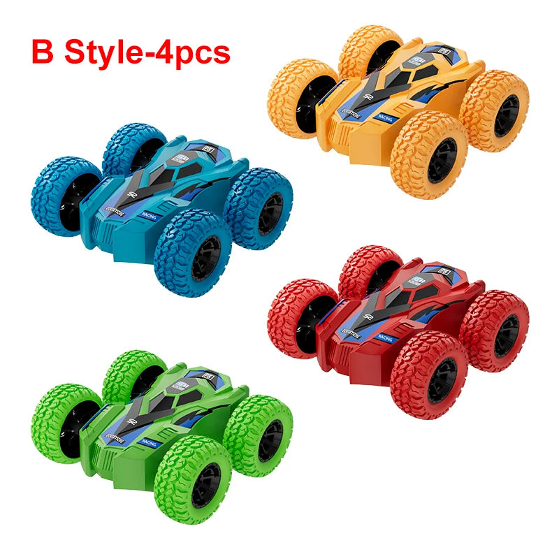 4-8 Pack 360° Stunt Cars for Kids, Friction-Powered Push-and-Go Toy Vehicles, Fun Gift for Toddlers