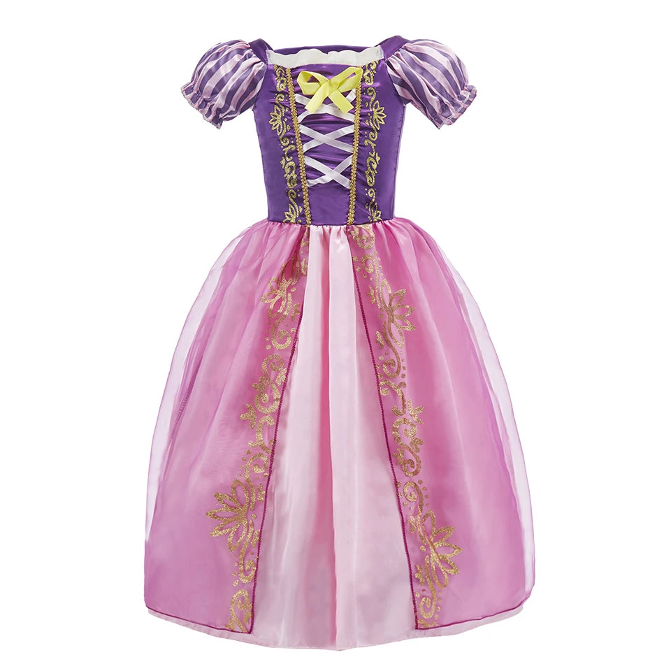 Rapunzel Dress for Girls – Cinderella Belle Dress-Up Fantasy Costume for Birthday Parties and Halloween