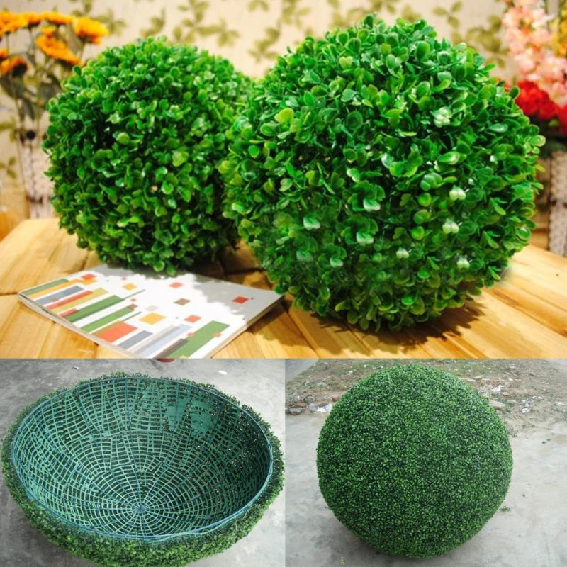 Artificial Green Plant Grass Ball - Simulated Boxwood Decoration for Home and Garden