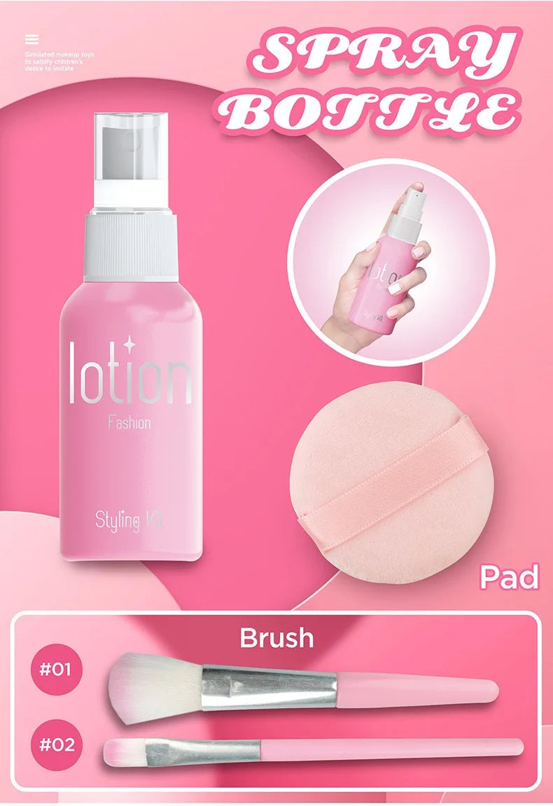 Princess Pretend Makeup Set for Girls, Toy Nail Polish, Lipstick and Eyeshadow, Fun Dress-Up Roleplay Gift