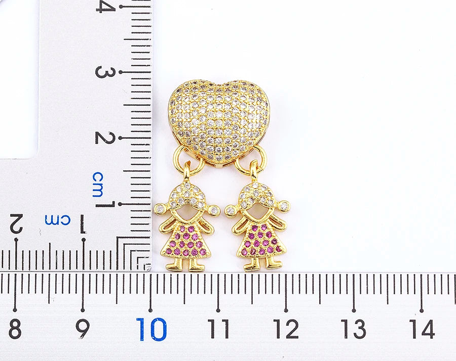 Nidin Luxury Crystal Zircon Heart Pendant Necklace for Girls and Boys, Romantic Inlaid Design Fashion