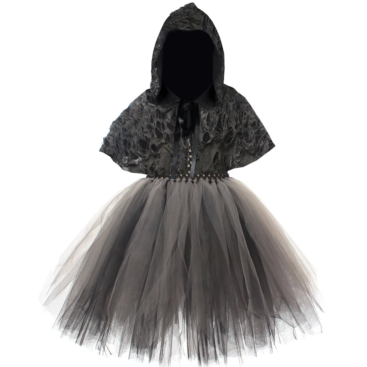 Halloween Grim Dress – Horror Death Cosplay Black Cloak Costume for Kids, Girls&#39; Party Clothes