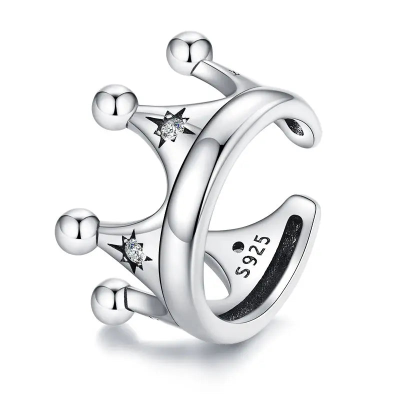 Silver CZ Ear Cuff for Women and Girls, Platinum-Plated Non-Piercing Clip Earring, Elegant Wedding Party Jewelry
