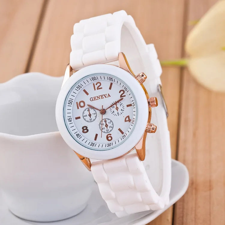 Women’s Fashion Luxury Watch – Silicone Strap Quartz Wrist Watch for Females