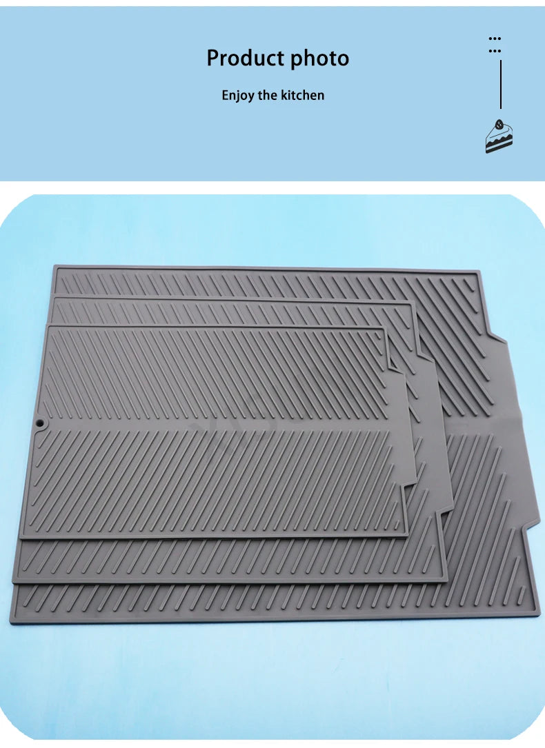 Silicone Draining Board Mat: Eco-Friendly Folding Dish Drying Mat, Large Drain Pad, and Heat-Resistant Drainer for Pots