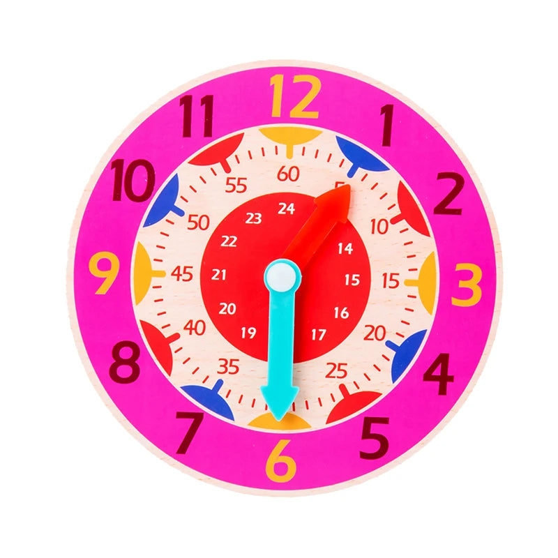 Montessori Wooden Clock: Educational Time-Learning Toy for Kids