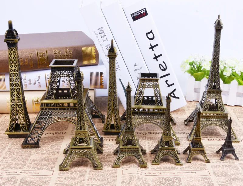 1Pcs Paris Eiffel Tower Ornament: Retro Bronze Iron Model for Home Decoration