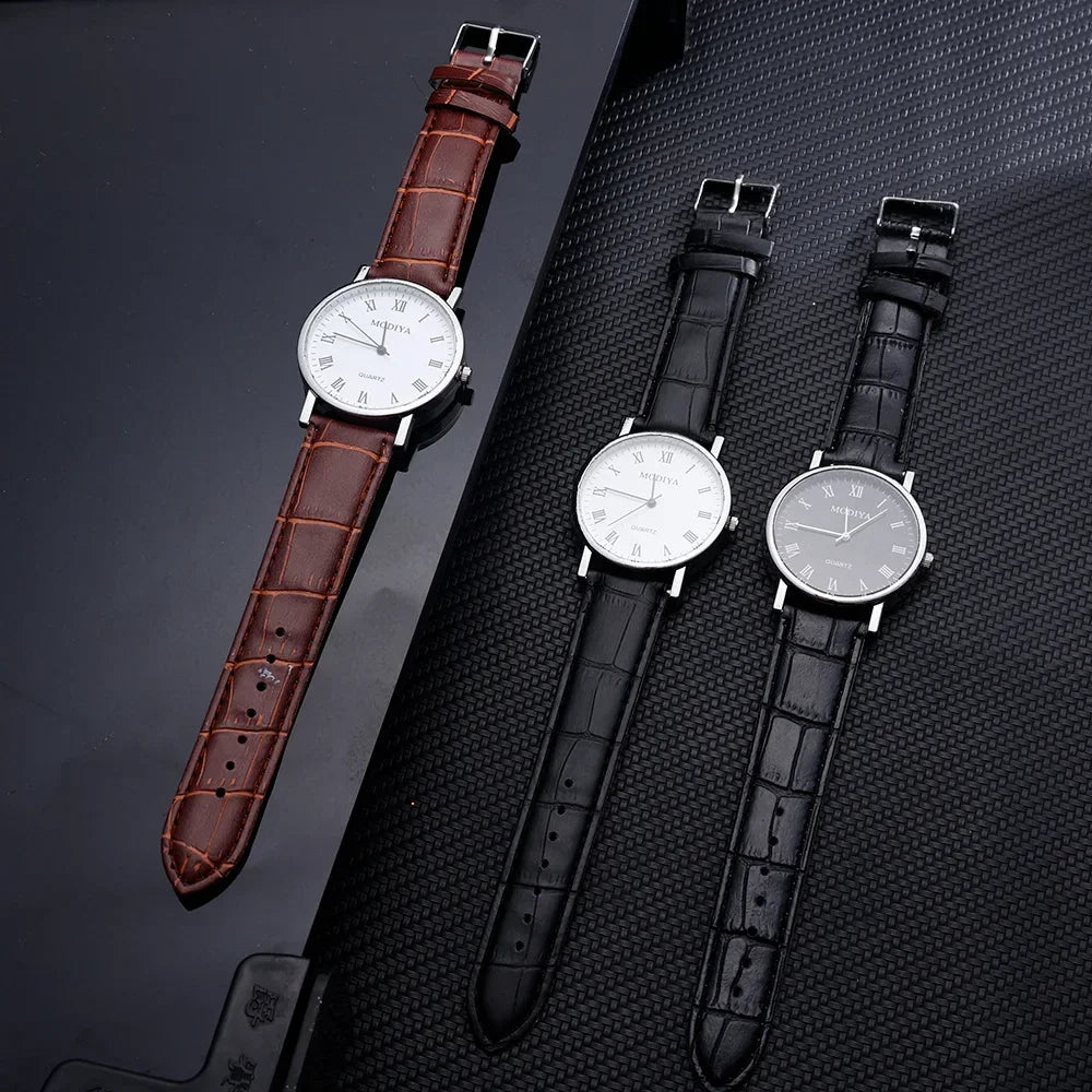 Luxury Leather Strap Quartz Watch – Men&#39;s &amp; Women&#39;s Business Analog Wristwatch for Casual &amp; Formal Style